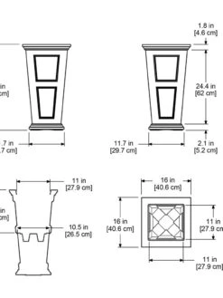 Fairfield Self-Watering Tall Patio Planters, 28” -Flowerpot Discount Store 39342 15V tif