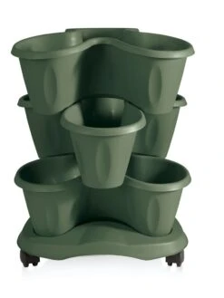 Trifoglio 3-Tier Planter On Wheels -Flowerpot Discount Store 3 4 crop 8613625 03V
