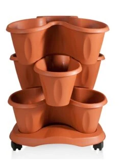 Trifoglio 3-Tier Planter On Wheels -Flowerpot Discount Store 3 4 crop 8613625 05V