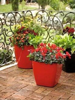 Viva Square Self-Watering Rolling Planter, 14" Diameter -Flowerpot Discount Store 8586699 982 tif