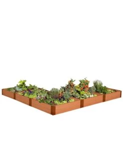 L-Shaped Composite Raised Bed, 12'x12' With 1" Boards -Flowerpot Discount Store 8588254 04v