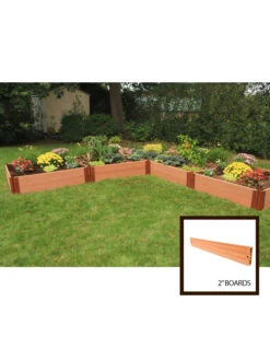 Classic Sienna Raised Garden Bed "L" Shaped With 2" Boards -Flowerpot Discount Store 8588255 01v sienna composite raised garden bed 2 inch l shaped