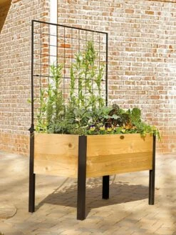 Elevated Planter Box And Space-Maker Pivoting Trellis Set, 2' X 4' -Flowerpot Discount Store 8590247 550 tif