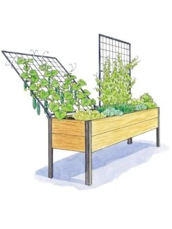 Elevated Planter Box And Space-Maker Pivoting Trellis Set, 2' X 8' 8 Elevated Planter Box And Space-Maker Pivoting Trellis Set, 2' X 8' -Flowerpot Discount Store 8590367 SMTrellis 8ft tif