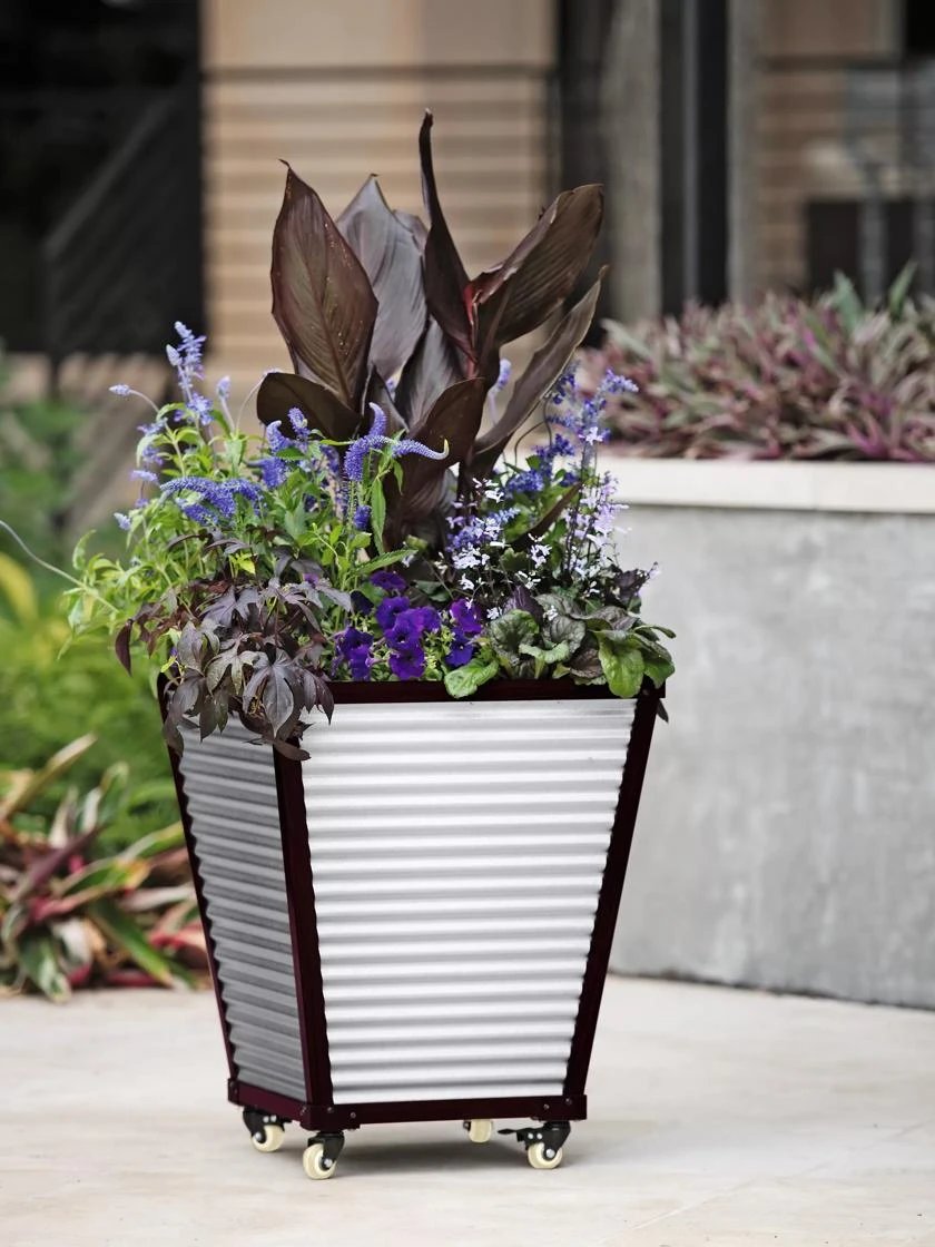 Galvanized Self-Watering Planters 3 Galvanized Self-Watering Planters