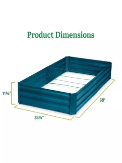 Demeter Corrugated Metal Raised Bed, 34" X 68" -Flowerpot Discount Store 8594183 dims GSC