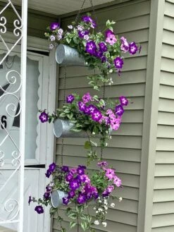 Galvanized Hanging Triple Planter 12 Galvanized Hanging Triple Planter -Flowerpot Discount Store 8595213 01CUST tif
