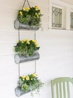 Galvanized Hanging Triple Planter 11 Galvanized Hanging Triple Planter -Flowerpot Discount Store 8595213 1108 tif