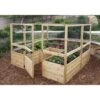 Garden In A Box Cedar Raised Bed With Deer Fence, 8' X 8' -Flowerpot Discount Store 8595875 01V raised cedar garden bed with deer fence 8 x 8 3 4
