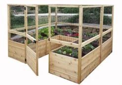 Garden In A Box Cedar Raised Bed With Deer Fence, 8' X 8' -Flowerpot Discount Store 8595875 07V tif
