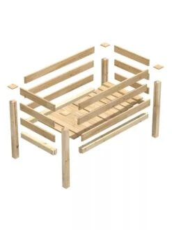 Elevated Cedar Garden Bed, 2' X 4' X 31" -Flowerpot Discount Store 8596147 09V 3 4