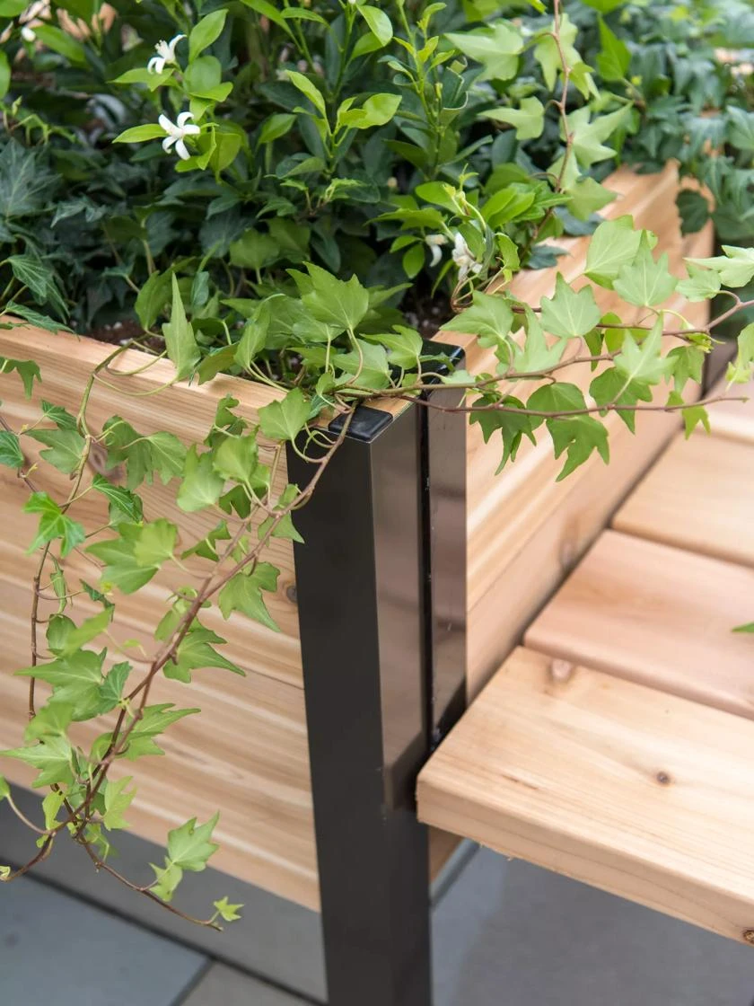 Elevated Cedar Planter Bench Kit, Natural, 90" 4 Elevated Cedar Planter Bench Kit, Natural, 90" - Image 2