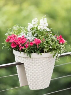 Weave Round Railing Planter, 11" -Flowerpot Discount Store 8598370 8580 tif
