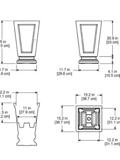 Kensington Self-Watering Tall Patio Planter, 25" -Flowerpot Discount Store 8598549 07V tif