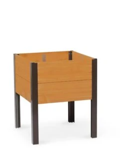 Eco-Stained Elevated Cedar Planter Box, 2' X 2' -Flowerpot Discount Store 8598695LC 2002 tif