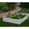 Raised Garden Bed With Grow Grid, 4' X 4' -Flowerpot Discount Store 8599291 01V vita raised garden bed with grow grid 4 ft by 4 ft white