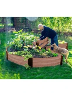Classic Sienna Circle Keyhole Garden With 2" Boards -Flowerpot Discount Store 8599402 02v