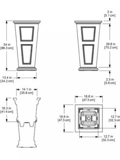 Fairfield Self-Watering Tall Patio Planters, 34” -Flowerpot Discount Store 8600109 11V tif