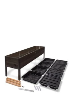 Self-Watering Eco-Stained Elevated Planter Box, 2' X 8' -Flowerpot Discount Store 8608967 4297 tif