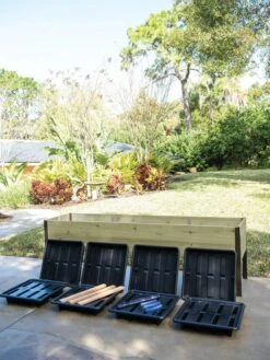 Self-Watering Eco-Stained Elevated Planter Box, 2' X 8' -Flowerpot Discount Store 8608968 8937 tif