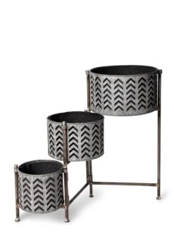 Galvanized Grow Bag Triple Planters With Stand -Flowerpot Discount Store 8609180 4812 tif