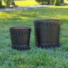 Riveted Planters, Set Of 2 -Flowerpot Discount Store 8610032 02v riveted metal planters set of 2