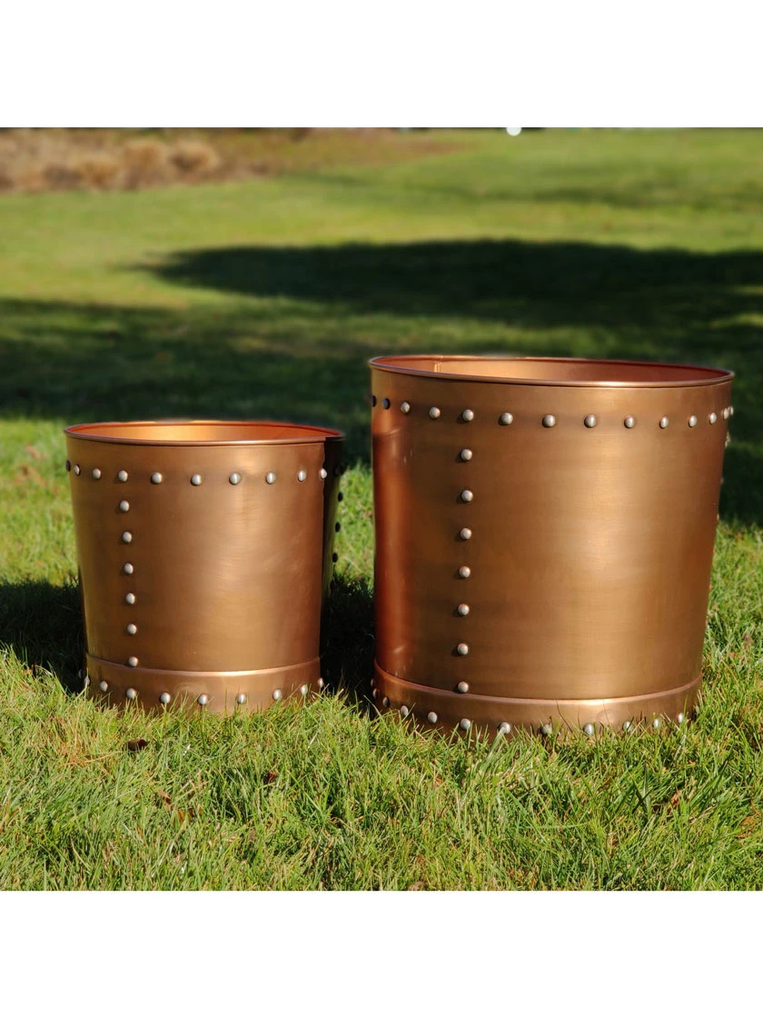 Riveted Planters, Set Of 2 7 Riveted Planters, Set Of 2 - Image 5