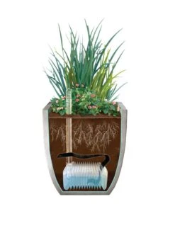 Self-Watering LavaStone® Modern Rectangle -Flowerpot Discount Store 8610250 SWInsert art 8inSq tif 1