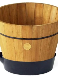 VegTrug® Build-a-Barrel Wooden Planter With Self-Watering Reservoir Tray, 18" -Flowerpot Discount Store 8610253 01V tif