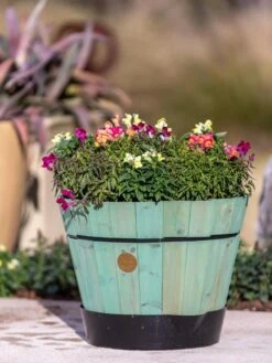 VegTrug® Build-a-Barrel Wooden Planter With Self-Watering Reservoir Tray, 18" -Flowerpot Discount Store 8610253 6747 tif