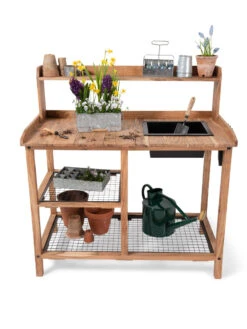 Dynamic Acacia Potting Bench With Soil Reservoir 12 Dynamic Acacia Potting Bench With Soil Reservoir -Flowerpot Discount Store 8611009 005