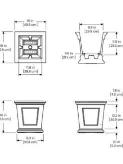Fairfield Self-Watering Square Planter, 16” X 16” -Flowerpot Discount Store 8611695 19V tif