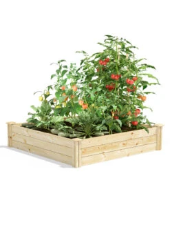 Pine Raised Garden Beds, 4'x4' -Flowerpot Discount Store 8612250 02v