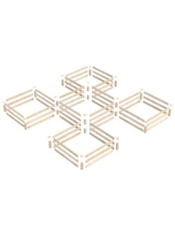 2-Tier Pine Raised Garden Bed, 80 Sqft.12'x12' -Flowerpot Discount Store 8612255 01v