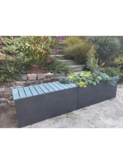 Nice Aluminum Trough Planters With Bench Top, 20"x46"x40" High