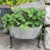 Achla Designs Mini Oval Galvanized Tub With Folding Stand -Flowerpot Discount Store 8612906 02v achla designs mini oval galvanized tub with folding stand
