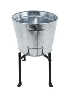 Achla Designs Mini Oval Galvanized Tub With Folding Stand -Flowerpot Discount Store 8612906 05v