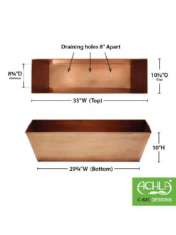 Achla Designs Plain Copper Plated Flower Box, Large -Flowerpot Discount Store 8612915 03v