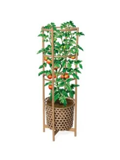 Elevated Bamboo Tomato Planter And Trellis -Flowerpot Discount Store 8613502 art flat
