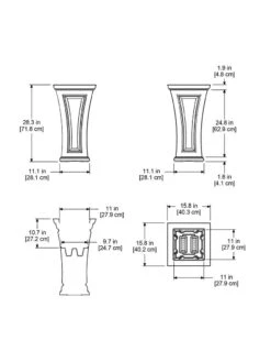 Cambridge Tall Planter, 28" Height -Flowerpot Discount Store 8613524 04V 3 4
