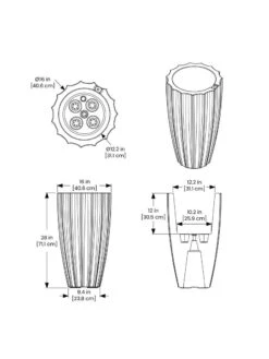 Sedona Tall Planter, 28" Height -Flowerpot Discount Store 8613525 10V 3 4