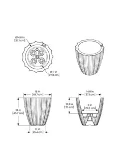 Sedona Round Planter, 18" Diameter -Flowerpot Discount Store 8613526 07V 3 4