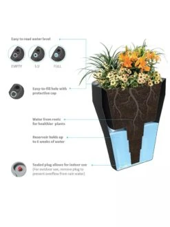 TruDrop One Pinch Planter 37 "Diameter -Flowerpot Discount Store 8613631 06V 3 4