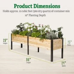 Self-Watering Eco-Stained Elevated Planter Box, 2' X 8' -Flowerpot Discount Store b00eow8fhu raisedbed dimensions 3